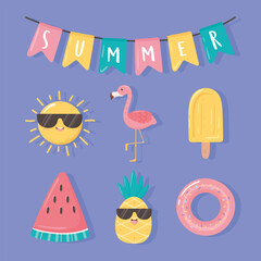 summer celebration icons