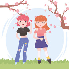 kpop girls outdoor