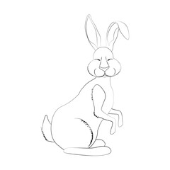 Rabbit little bunny cute animal vector illustration outline