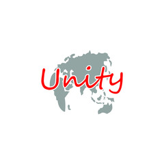 the sentence unity in the middle of the earth islands vector