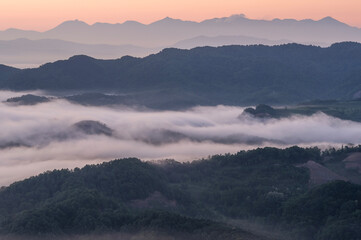 Fototapeta premium 夏の北海道 歌志内市の雲海 