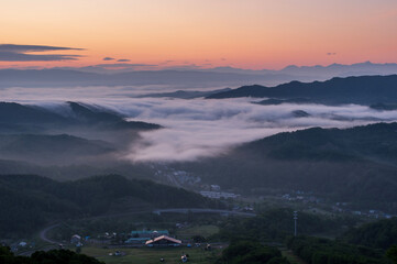 夏の北海道 歌志内市の雲海
