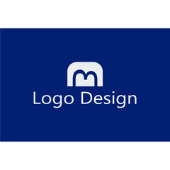 abstract letter M logo in gray box