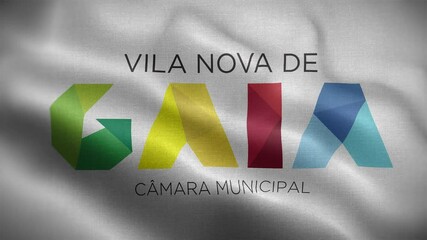 Vila Nova de Gaia Portugal Flag Loop Background 4K