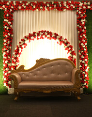 wedding stage decoration inside banquet hall