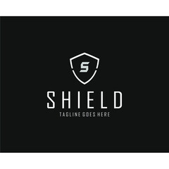 gray S letter logo in the middle of the shield