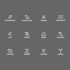 zodiac icon set vector sign symbol