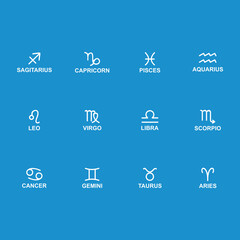 zodiac icon set vector sign symbol