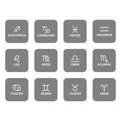 Fototapeta premium zodiac icon set vector sign symbol