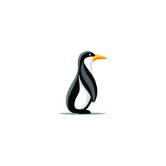 Cute penguin icon logo illustration