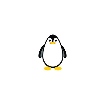 Cute penguin icon logo illustration