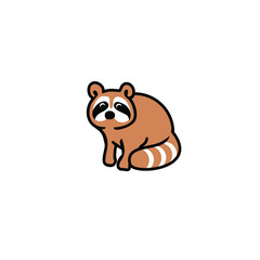 racoon sport icon logo vector illustration