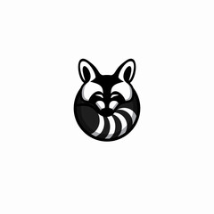 racoon sport icon logo vector illustration