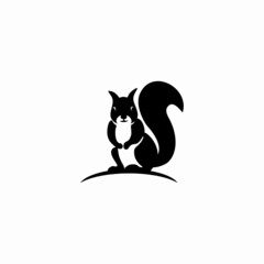 stand ready squirrel icon logo design inspiration