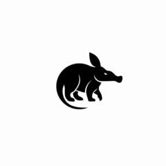 aardvark logo icon design in monochrome style
