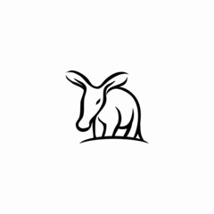 aardvark logo icon design in outline style