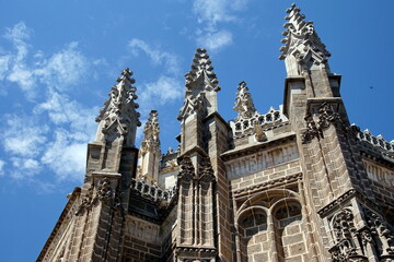 Fototapeta na wymiar View of the eastern facade of the Monasterio de San Juan de los Reyes in Toledo Spain