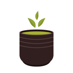 Tea cup vector. Matcha cup. white background. symbol.