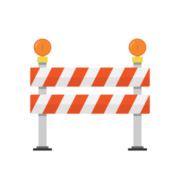 Road barriers, Under construction vector isolated on white background, vector illustration.