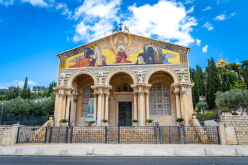 Obraz premium Church, All Nations, Mount of Olives, Jerusalem, ISRAEL, MARCH, 2021