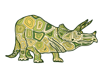 Dinosaurs and dinosaur icons of the Jurassic period. Cartoon character. Vector illustration.