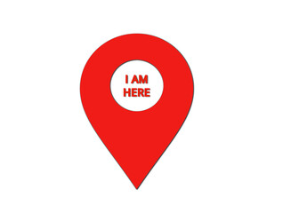 Pin pointer location with writing I am here.