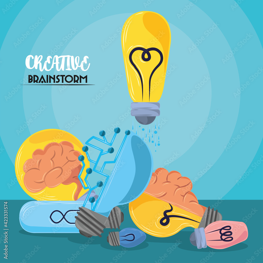 Poster creativity brainstorm bulb