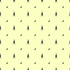 Abstract Seamless Pattern Yellow Doodle Animal Monkey Geometric Figures Background Vector