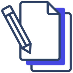 Conceptual linear design of article writing icon