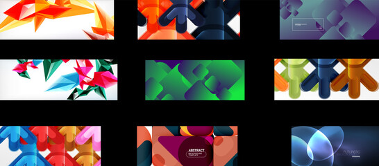 Set of vector geometric abstract backgrounds