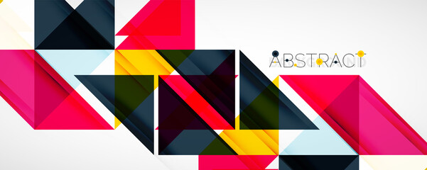 Geometric abstract background. Techno color triangle shapes. Vector illustration for covers, banners, flyers and posters and other designs