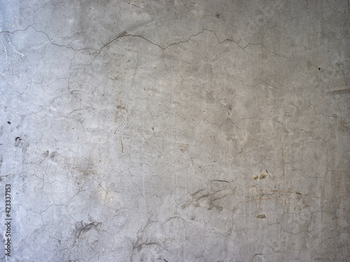 ひび割れのある古いコンクリートの壁の背景テクスチャー Wall Mural Hanahal