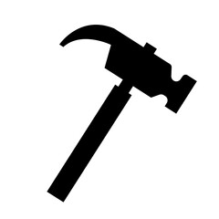 Hammer Icon Flat Illustration glyph style