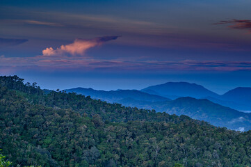 beautiful landscape of Costa Rica, rain forests, mountains, rivers and waterfalls.