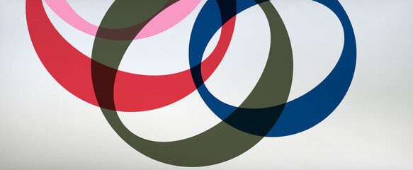 Obraz premium Ring geometric shapes, o letter repetition wallpaper. Abstract background for business or technology presentations, internet posters or web brochure covers