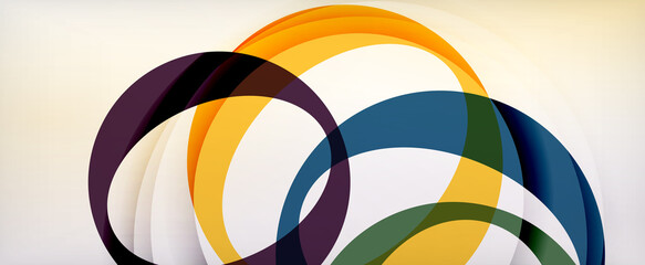 Obraz premium Ring geometric shapes, o letter repetition wallpaper. Abstract background for business or technology presentations, internet posters or web brochure covers