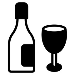 Solid design of wine bottle icon
