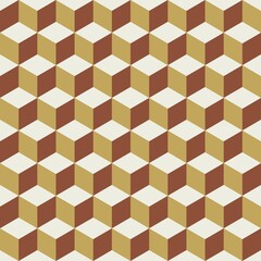 Abstract multicolored geometric cubes. Sand seamless pattern. Perfect color combination background.