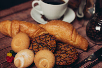 sweet gingerbread cookies a cup of drink snack