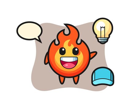 fire character cartoon getting the idea