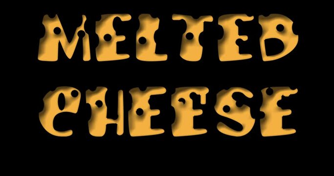 animated lettering logo melted cheese with cheese stains and drops