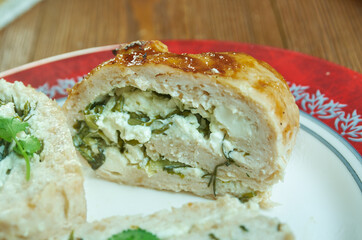 Cream Cheese And Kale Stuffed Baked Pork