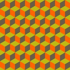 Abstract multicolored geometric cubes. Seamless pattern. Perfect color combination background.