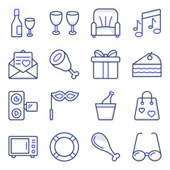 Pack of Party Flat Icons