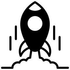 Missile rocket launcher icon in solid design