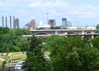 Downtown Minneapolis in Minnesota, Looking towards East Hennepin/East Bank area from U of M, Minneapolis