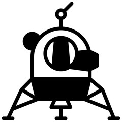 solid vector design of lander icon © Vectorslab