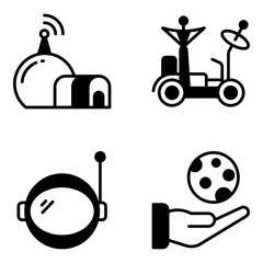 Pack of Space and Astrology Solid Icons 