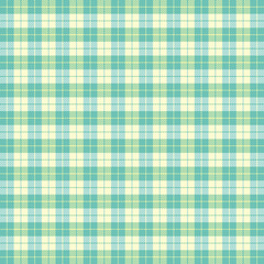 Easter Tartan plaid. Scottish pattern in green and yellow cage. Scottish cage. Traditional Scottish checkered background. Seamless fabric texture. Vector illustration