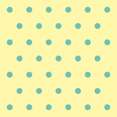 Easter pattern polka dots. Template background in green and yellow polka dots . Seamless fabric texture. Vector illustration